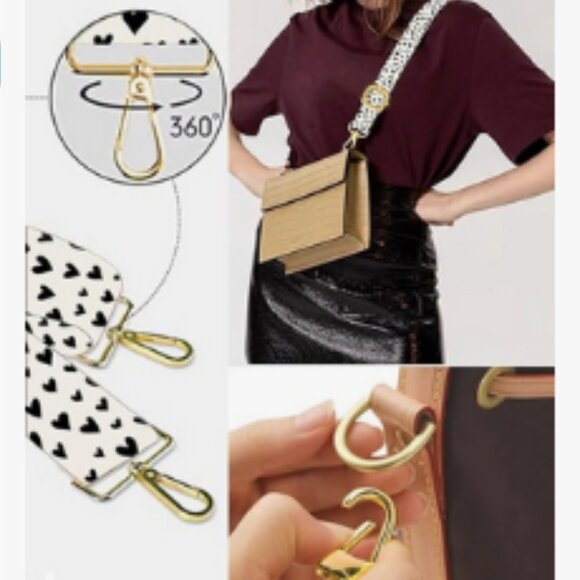 NEW Fashion Adjustable Replacement Bag Half Inch Strap w/ Rose Gold Buckles - Picture 6 of 6